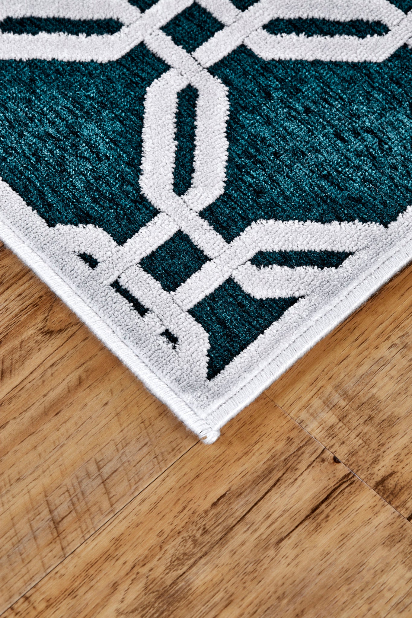 Saphir Mira Modern/Cottage Trellis & Lattice Blue/Green/White - Feizy Rug