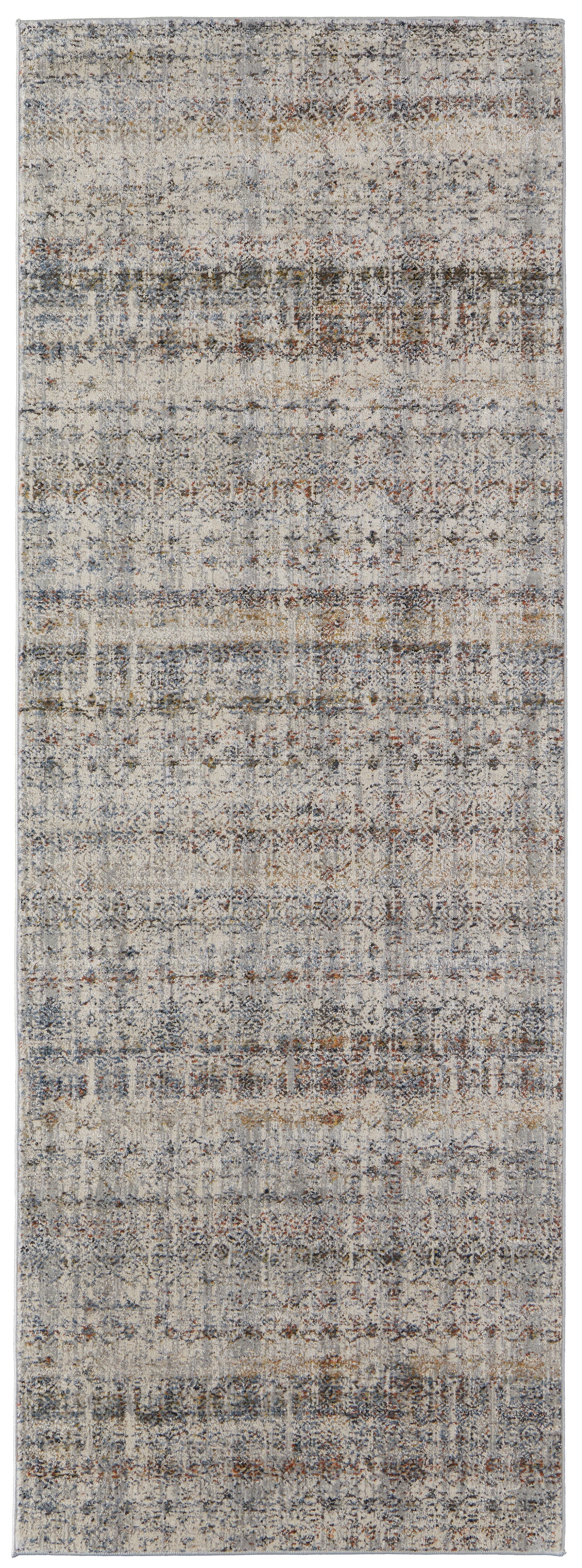 Kaia Transitional/Rustic/Farmhouse Distressed/Diamond/Stripes Tan/Ivory/Blue - Feizy Rug