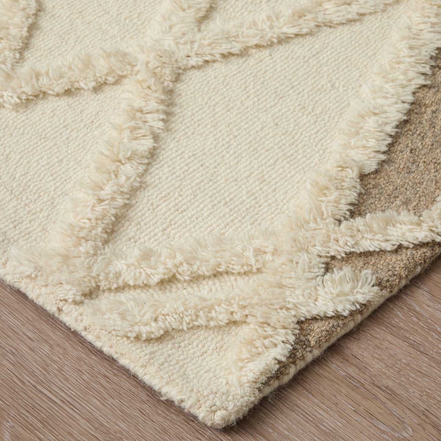Anica Transitional/Moroccan/Casual Geometric/Diamond/Abstract Ivory/Taupe/Brown - Feizy Rug