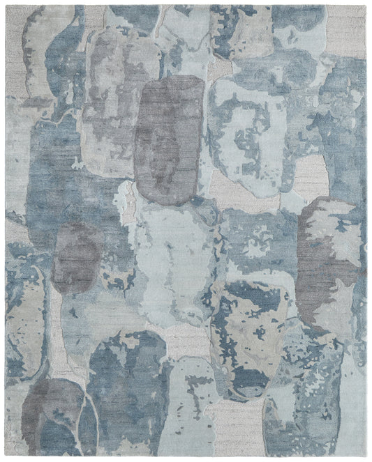 Kendall Modern/Bohemian & Eclectic Abstract/Watercolor Blue/Gray - Feizy Rug