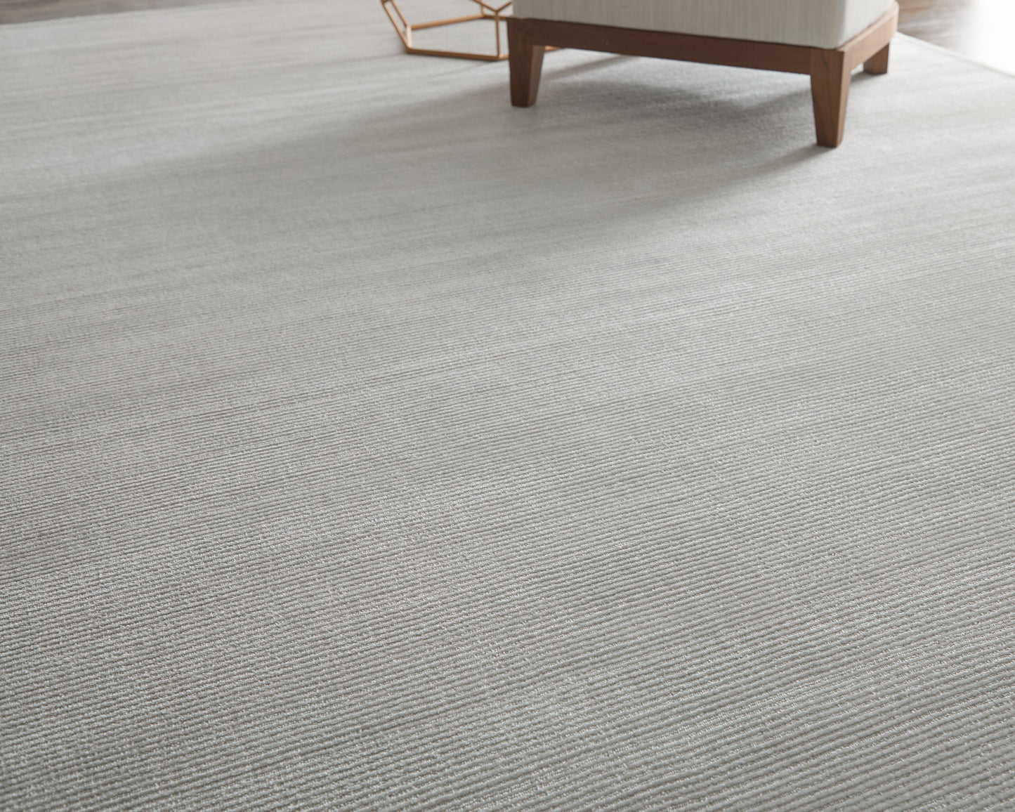 Abbott Modern/Casual Solid/Stripes Silver - Feizy Rug