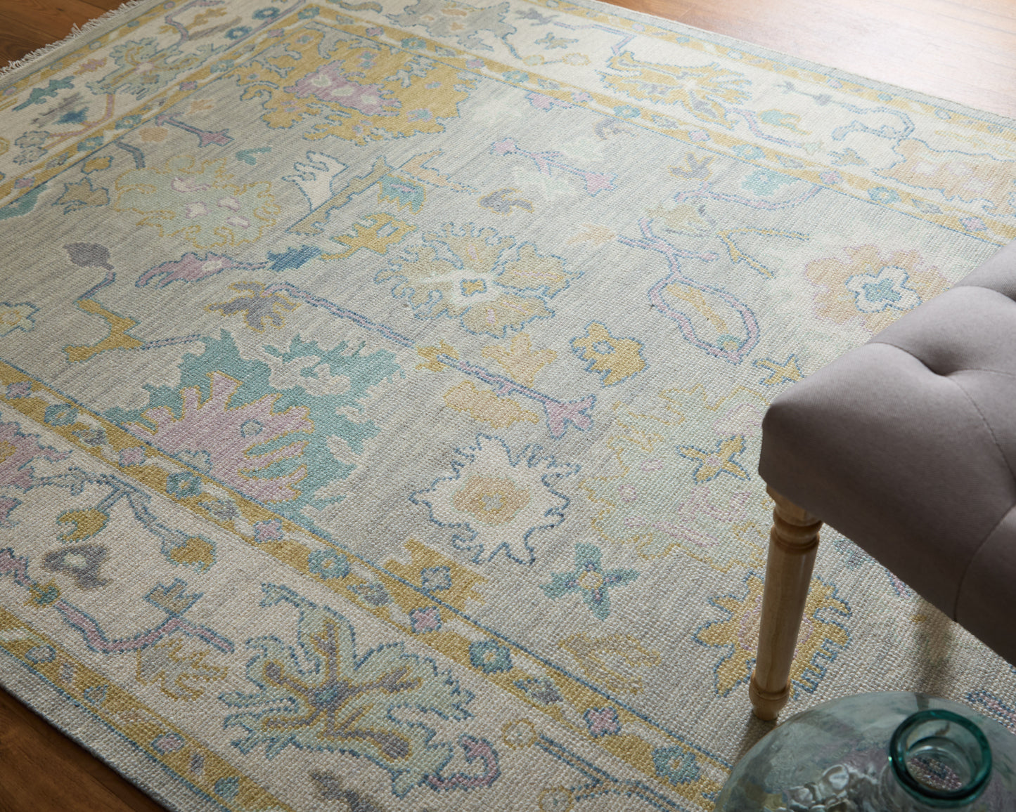 Karina Traditional/Bohemian & Eclectic/Craftsman Persian/Bordered/Floral & Botanical Gray/Purple/Gold - Feizy Rug