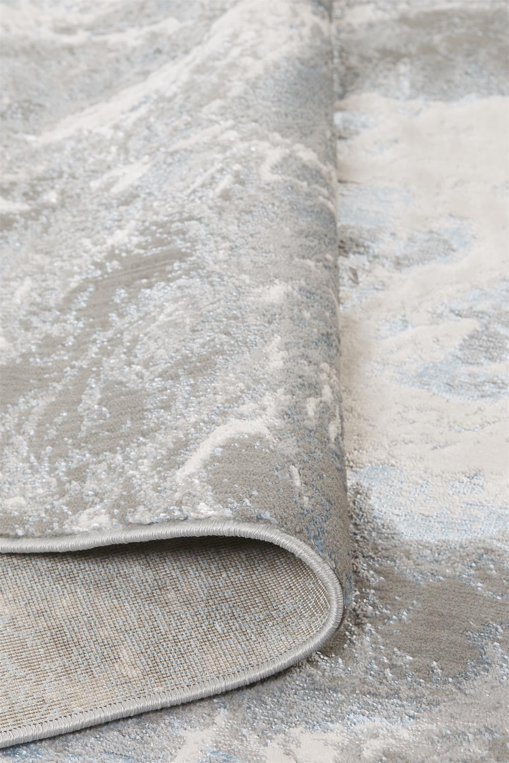 Azure Modern/Industrial/Casual Silver/Gray/Ivory Area Rug