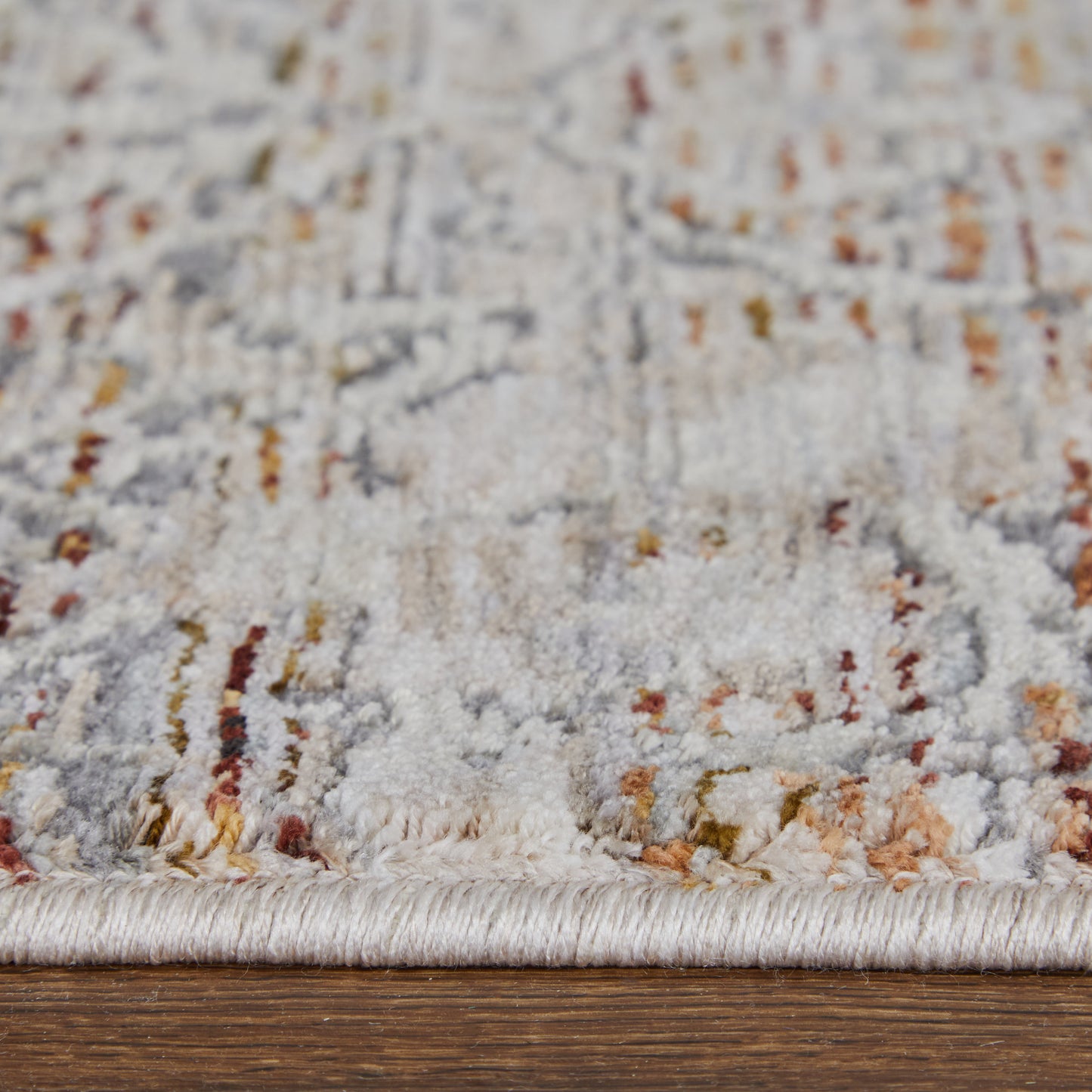Caprio Transitional/Bohemian & Eclectic/Casual Damask/Distressed Gray/Ivory/Tan - Feizy Rug