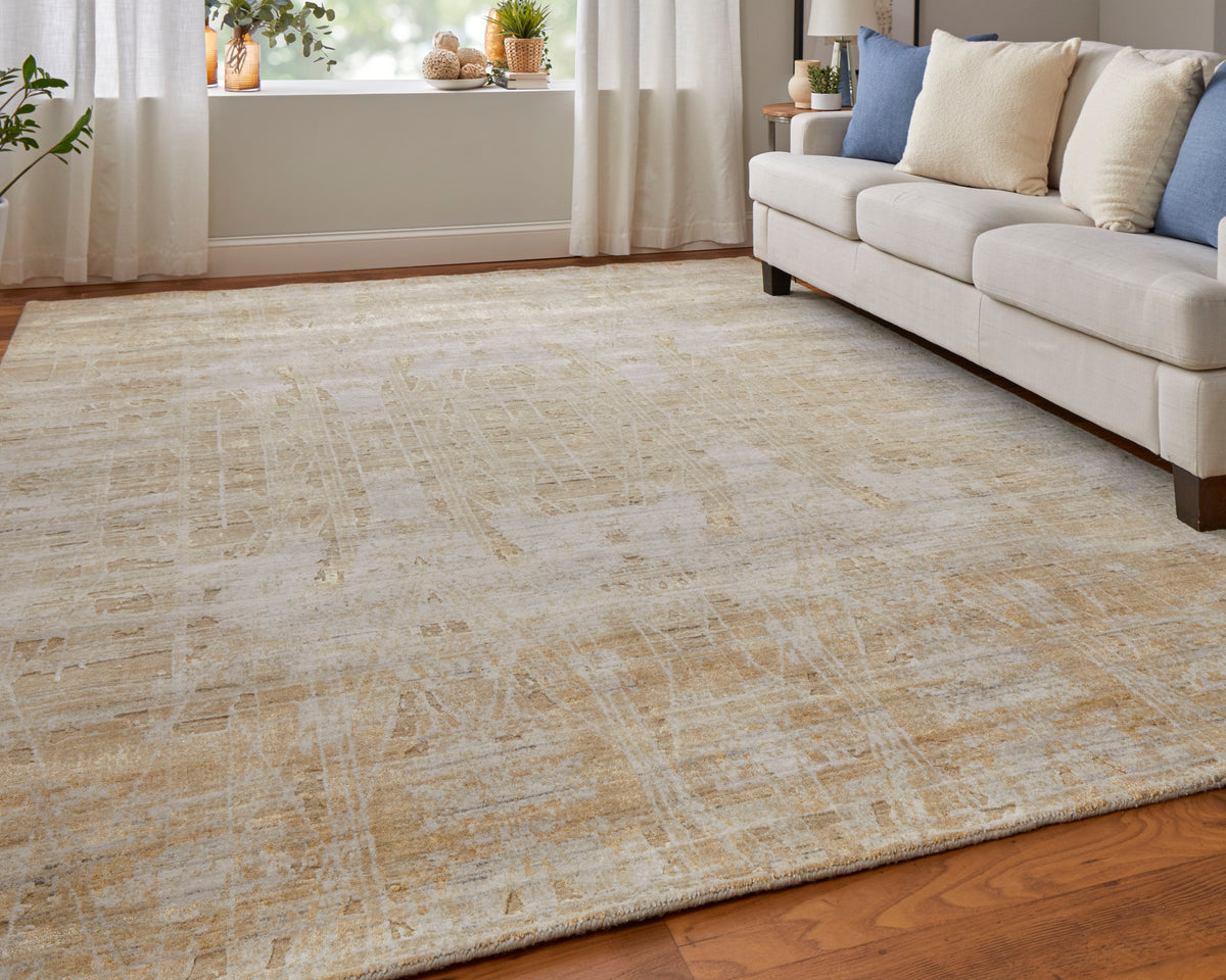 Eastfield Modern Abstract Yellow/Ivory/Gold 69FP - Feizy Rug