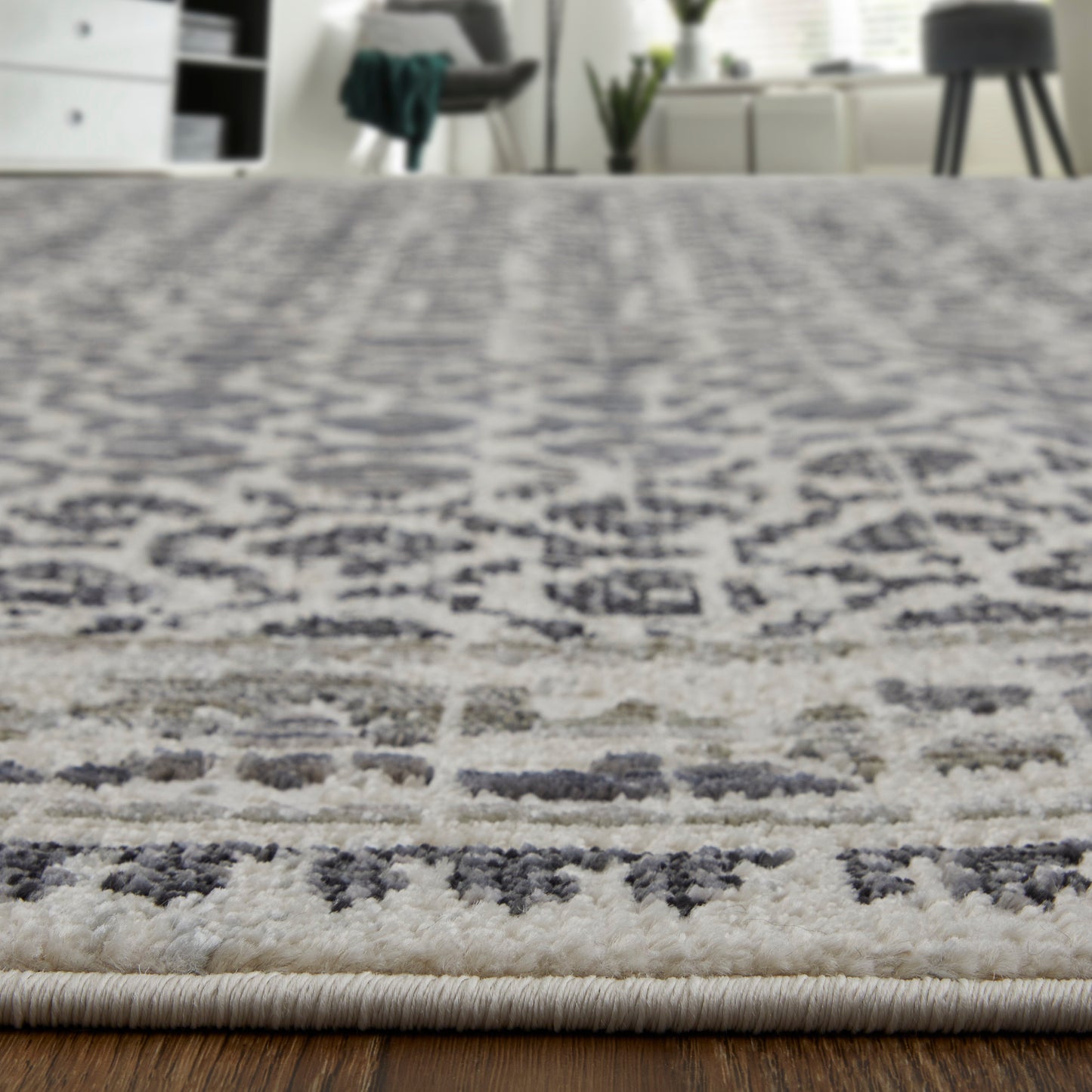 Kano Transitional/Bohemian & Eclectic/Casual Distressed/Bordered/Geometric Ivory/Taupe/Gray - Feizy Rug
