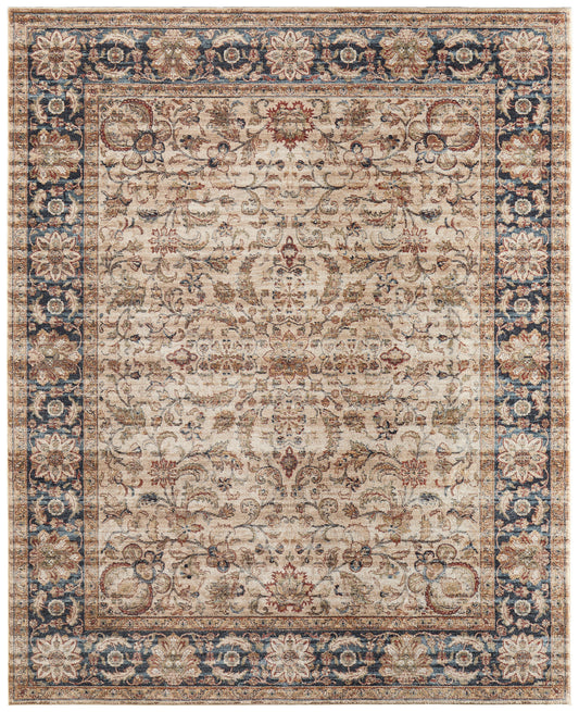 Pearson Traditional/Vintage Persian/Floral & Botanical/Bordered Ivory/Tan/Blue - Feizy Rug
