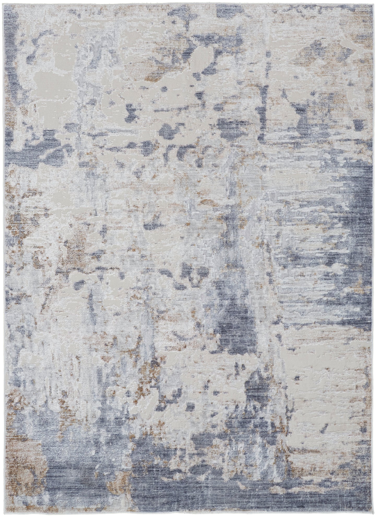 Laina Transitional/Industrial/Casual Ivory/Gray/Blue Accent Rug