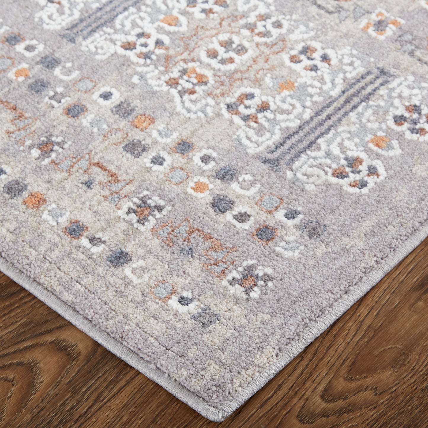 Francisco Transitional/Southwestern Oriental/Geometric/Distressed Orange/Gray/White - Feizy Rug