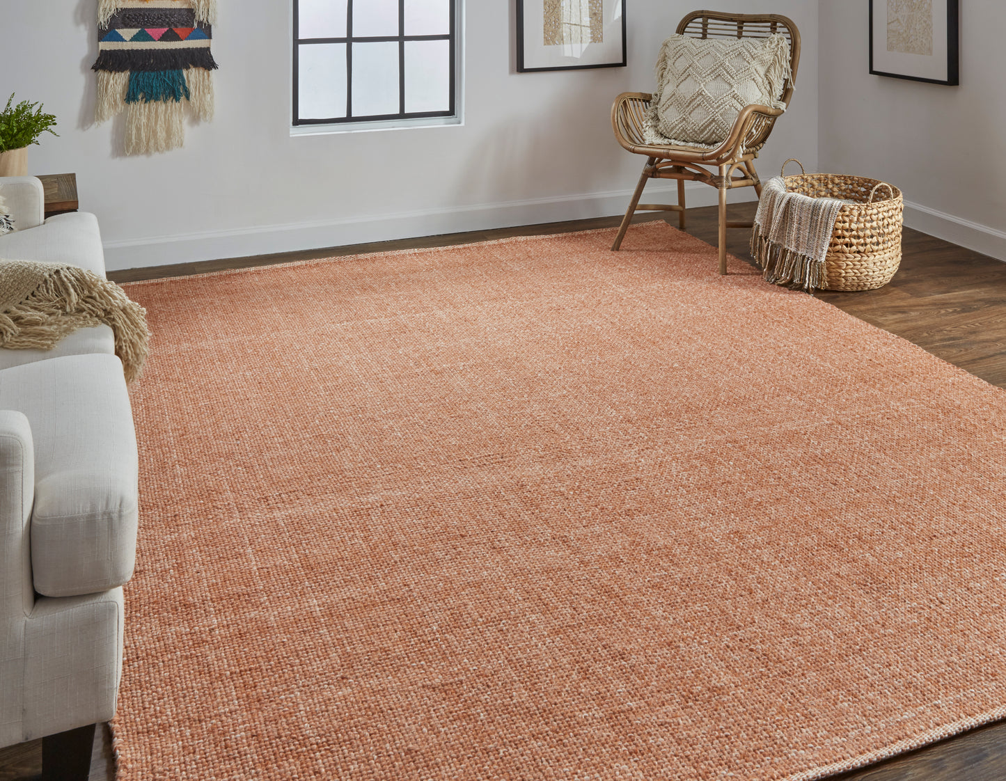 Naples Transitional/Casual/Nautical & Coastal Solid/Stripes Orange - Feizy Rug