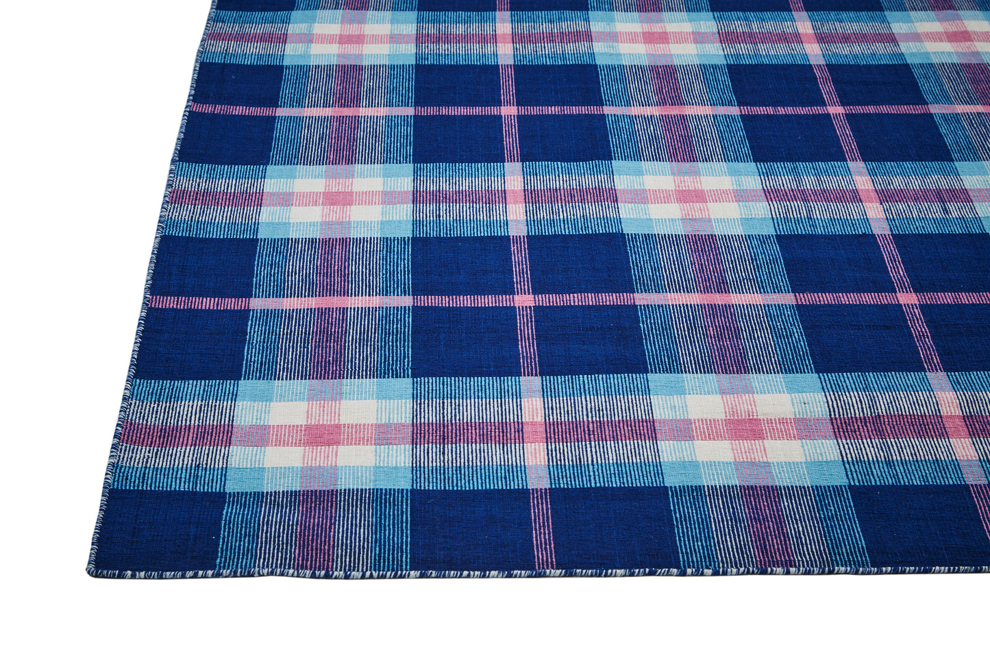 Crosby Transitional/Rustic Plaid Blue/Pink/White - Feizy Rug