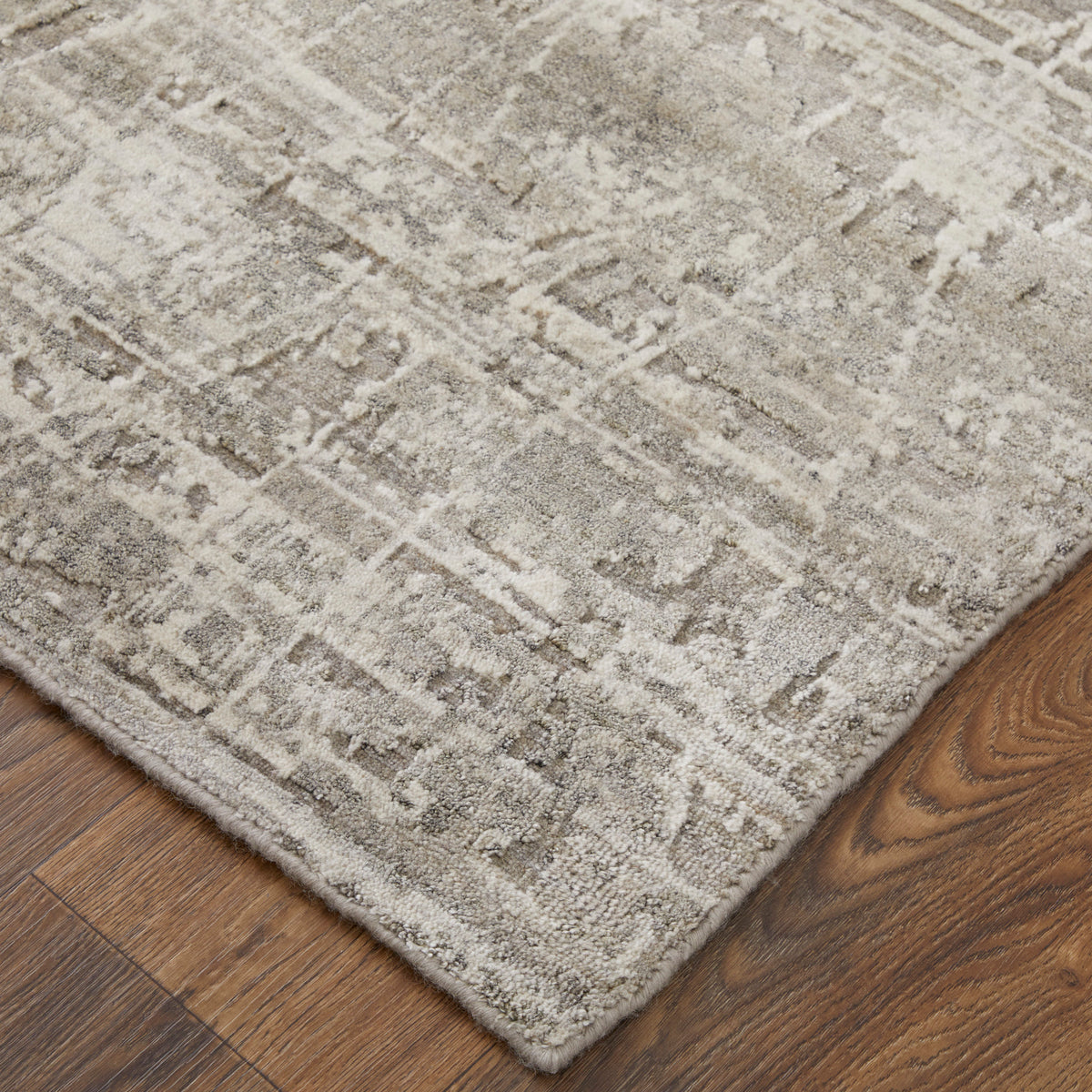 Eastfield Modern/Casual Abstract/Distressed Gray/Ivory 69A5 - Feizy Rug