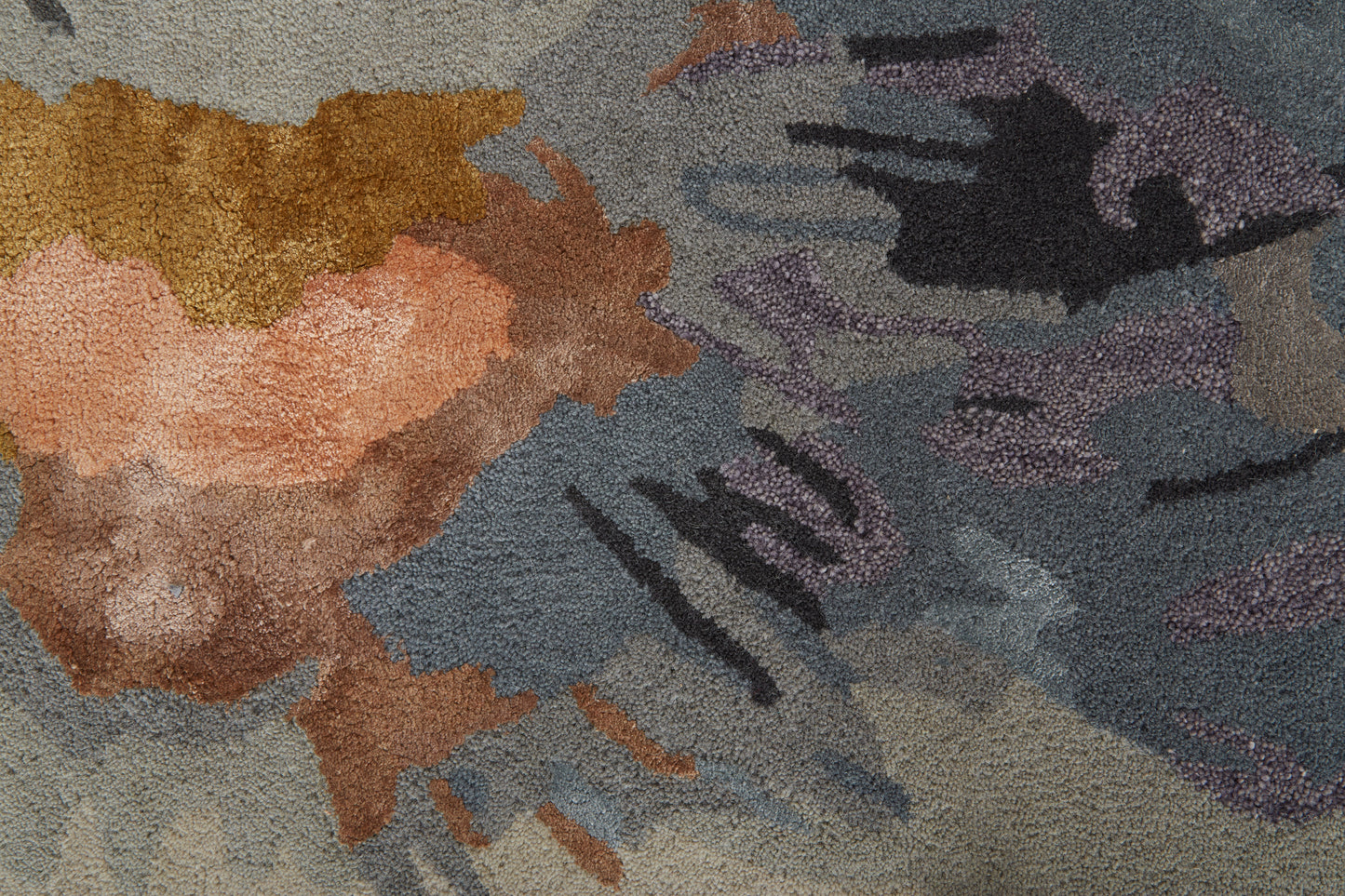 Dafney Transitional/Casual Floral & Botanical/Watercolor/Abstract Gray/Blue/Orange - Feizy Rug