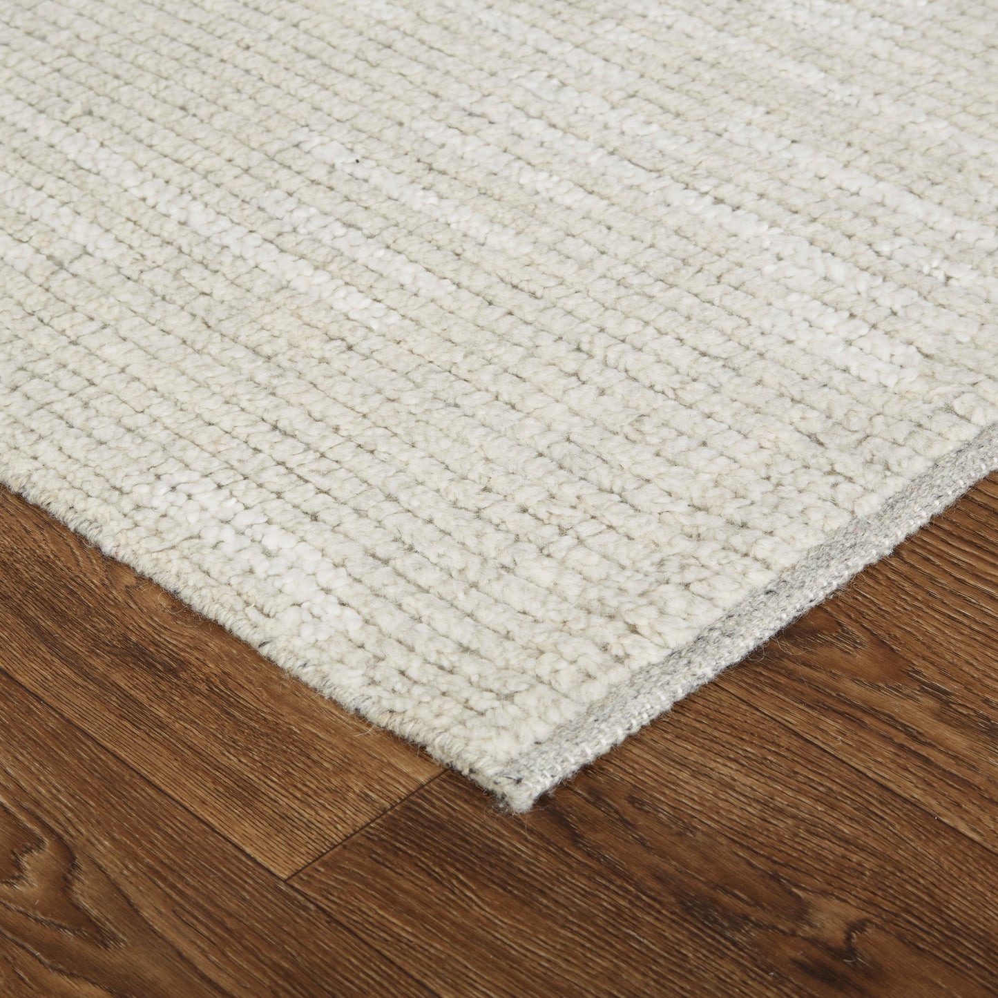 Alford Modern/Classic/Industrial Solid Ivory/Tan - Feizy Rug