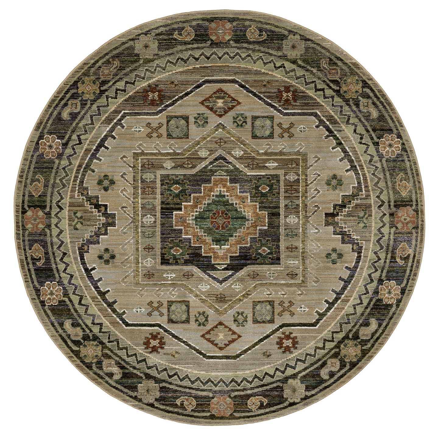 ANDORRA 2442D Green Rug - ORIENTAL WEAVERS