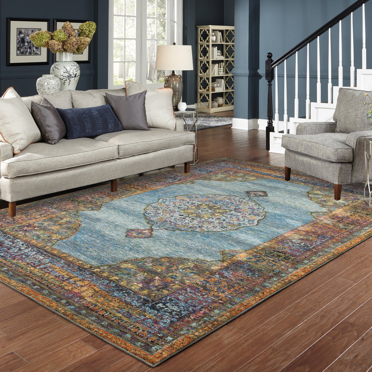 ANDORRA 7139A Blue Rug - ORIENTAL WEAVERS