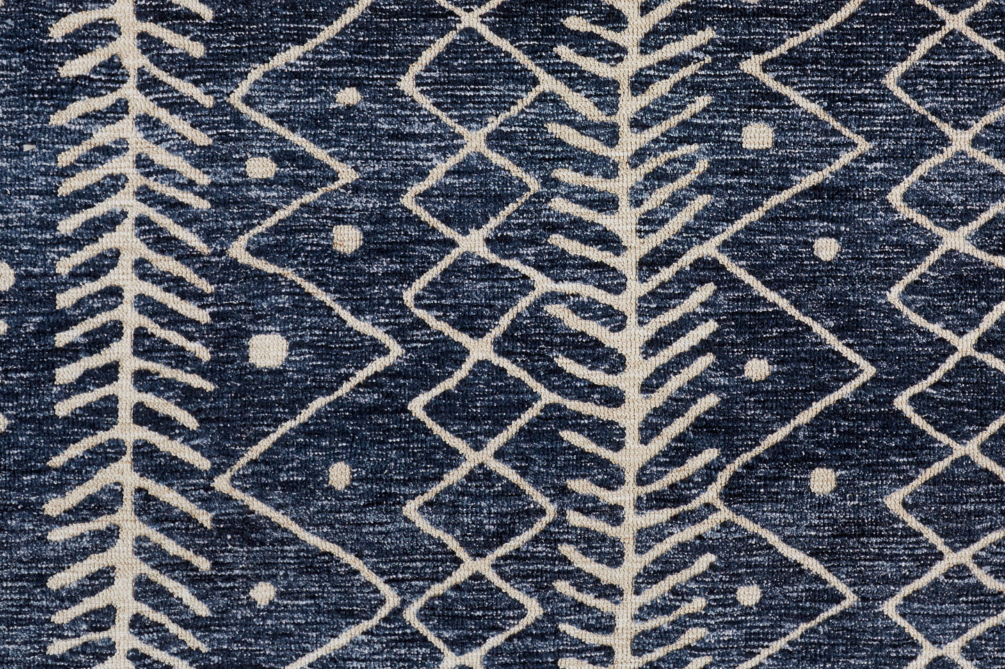 Colton Modern/Moroccan/Bohemian & Eclectic Geometric/Stripes Blue/Ivory - Feizy Rug