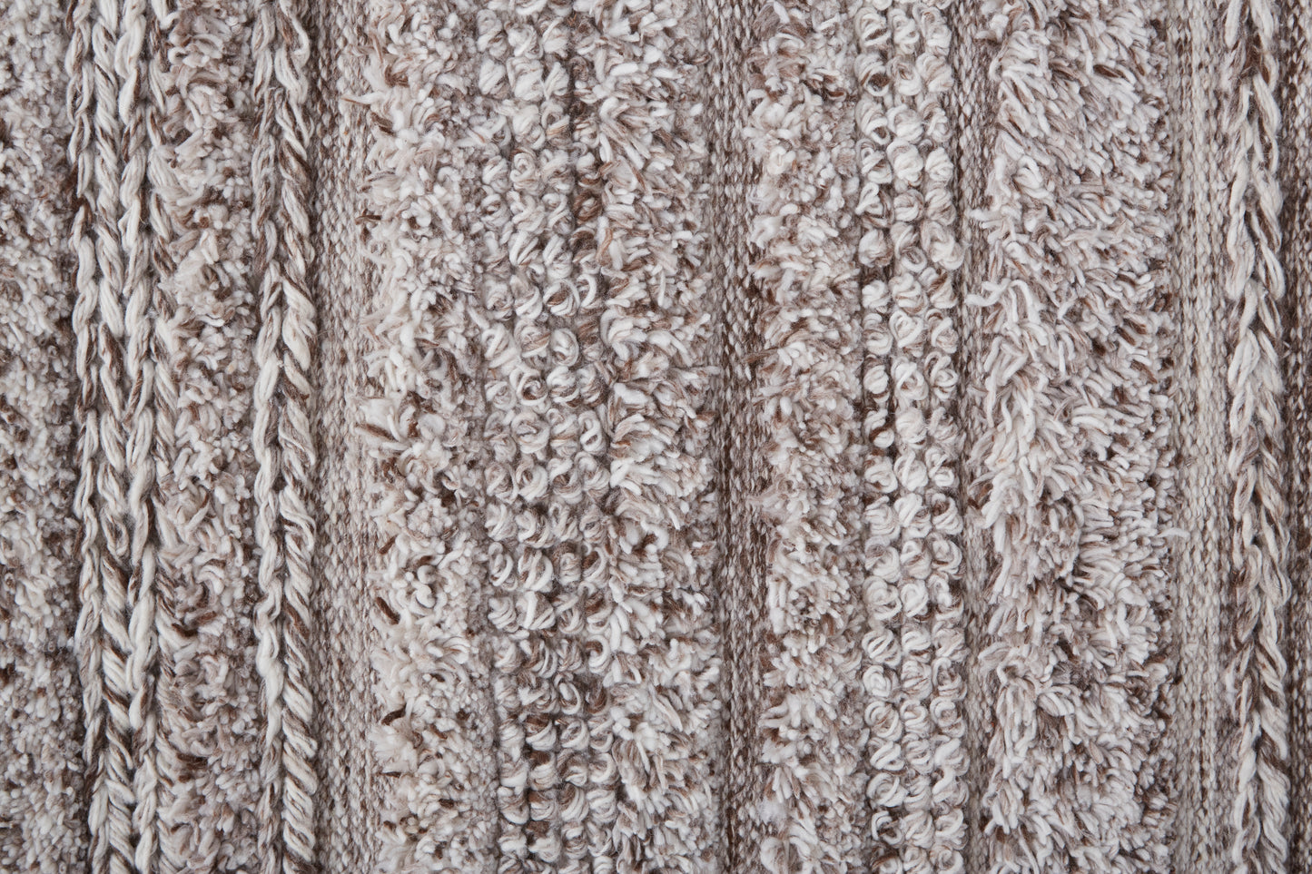 Alden Transitional/Casual/Scandinavian Stripes/Solid Taupe/Brown/Ivory - Feizy Rug