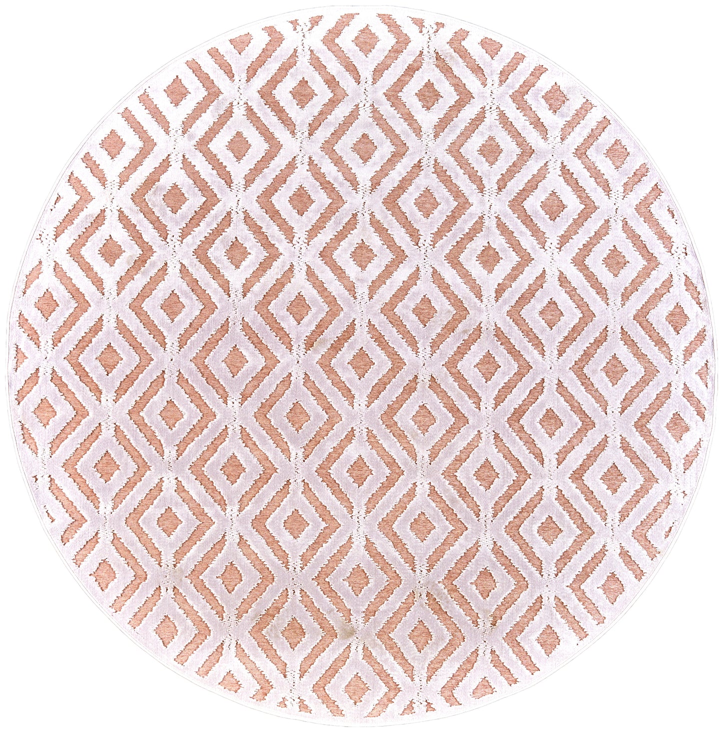 Saphir Mira Modern/Farmhouse/Scandinavian Solid/Diamond/Geometric Pink/White - Feizy Rug