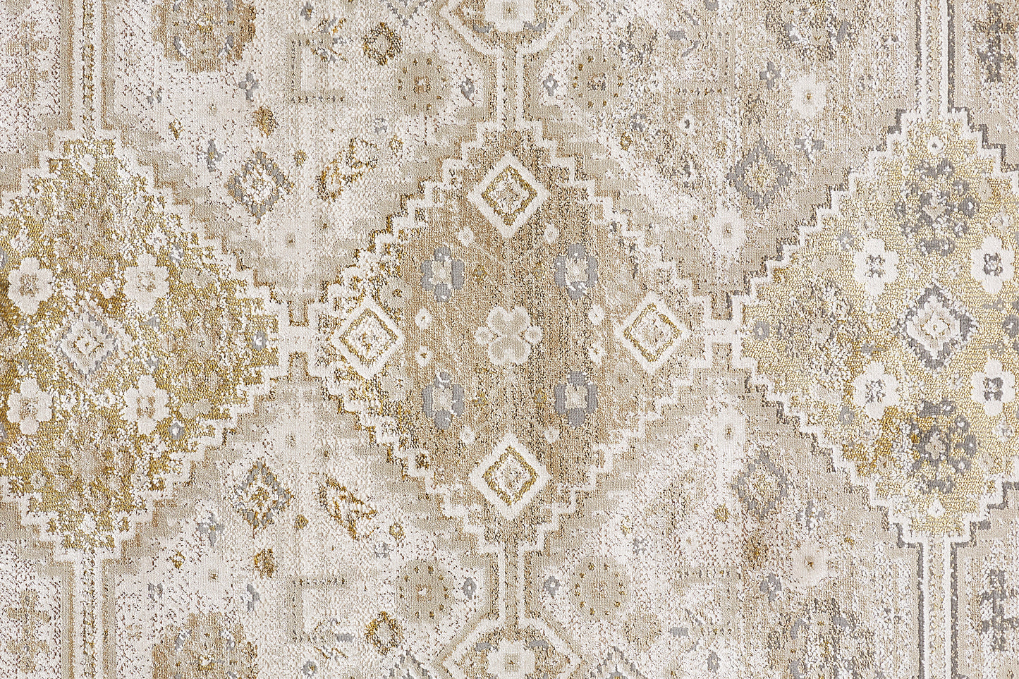 Aura Modern/Vintage/Classic Gold/Ivory Accent Rug