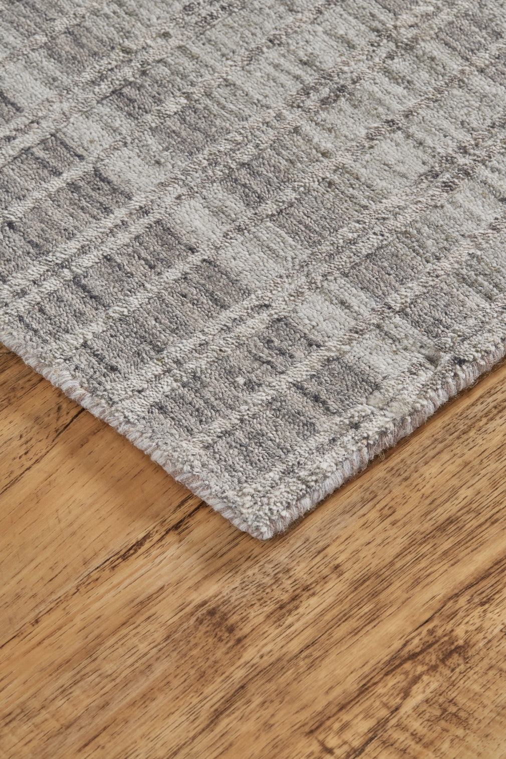 Odell Transitional/Casual Geometric/Stripes Gray/Silver/Ivory - Feizy Rug
