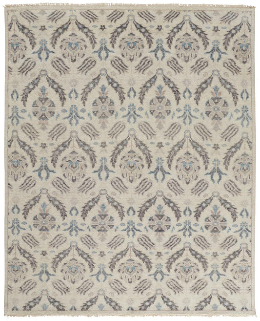 Beall Traditional/Casual Oriental/Floral & Botanical Ivory/Gray/Blue - Feizy Rug