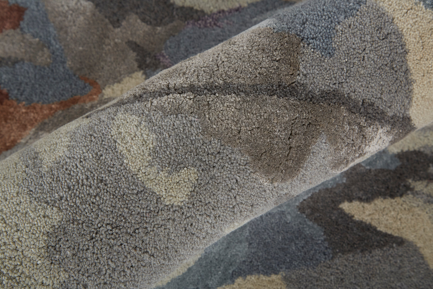 Dafney Transitional/Casual Floral & Botanical/Watercolor/Abstract Gray/Blue/Orange - Feizy Rug