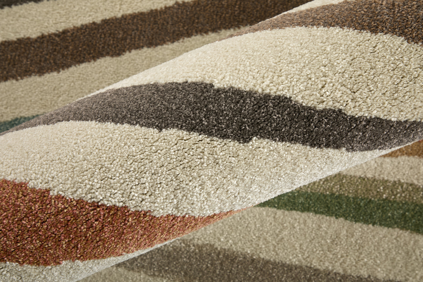 Eden Modern Abstract/Stripes Ivory/Brown/Blue - Feizy Rug