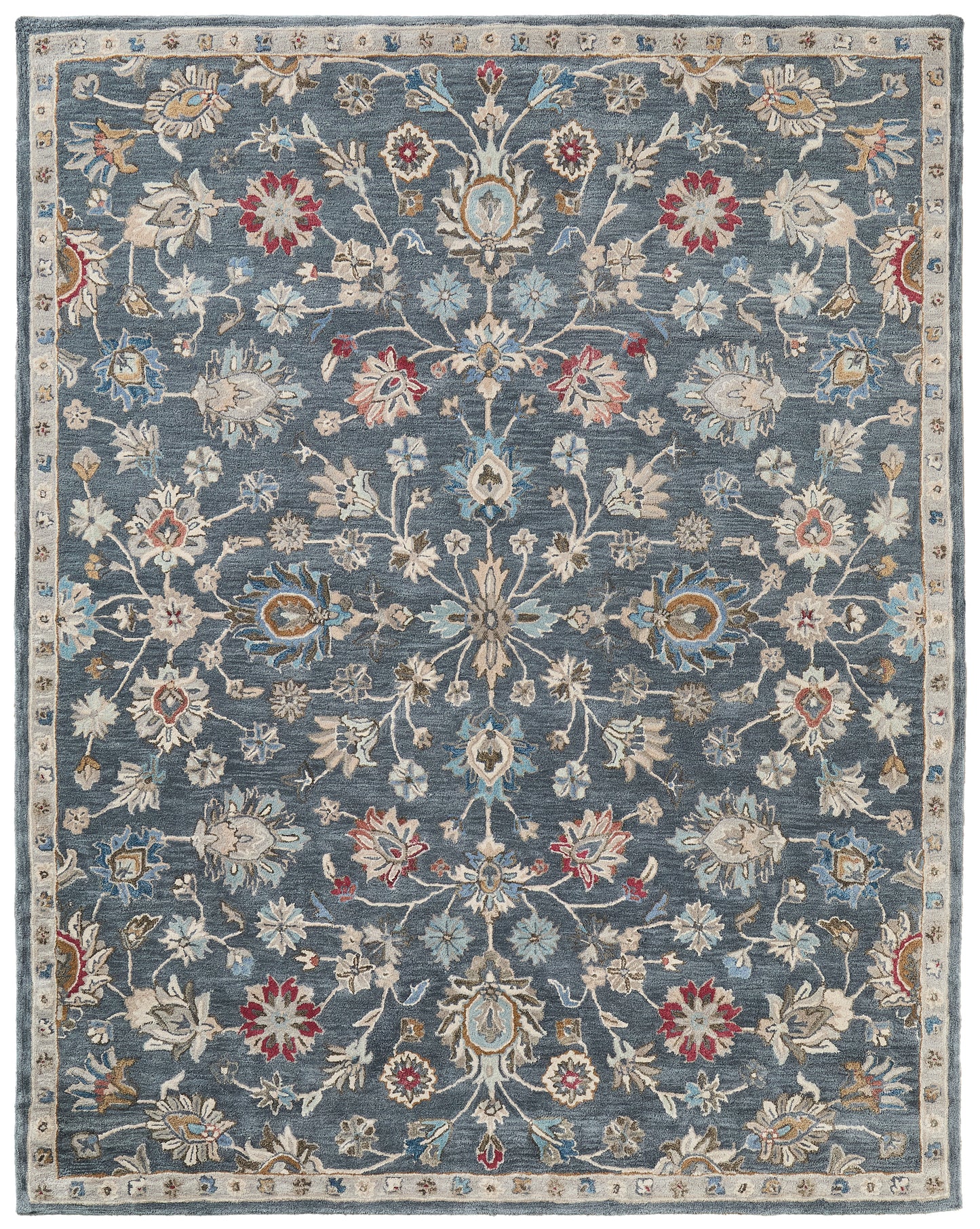 Rylan Transitional/Vintage/Casual Gray/Ivory/Red Accent Rug  Feizy Rugs Small Parcel,Feizy Rugs,Rylan,Gray/Ivory/Red,2' x 3',Accent Rug,Wool,Transitional/Vintage/Casual,India