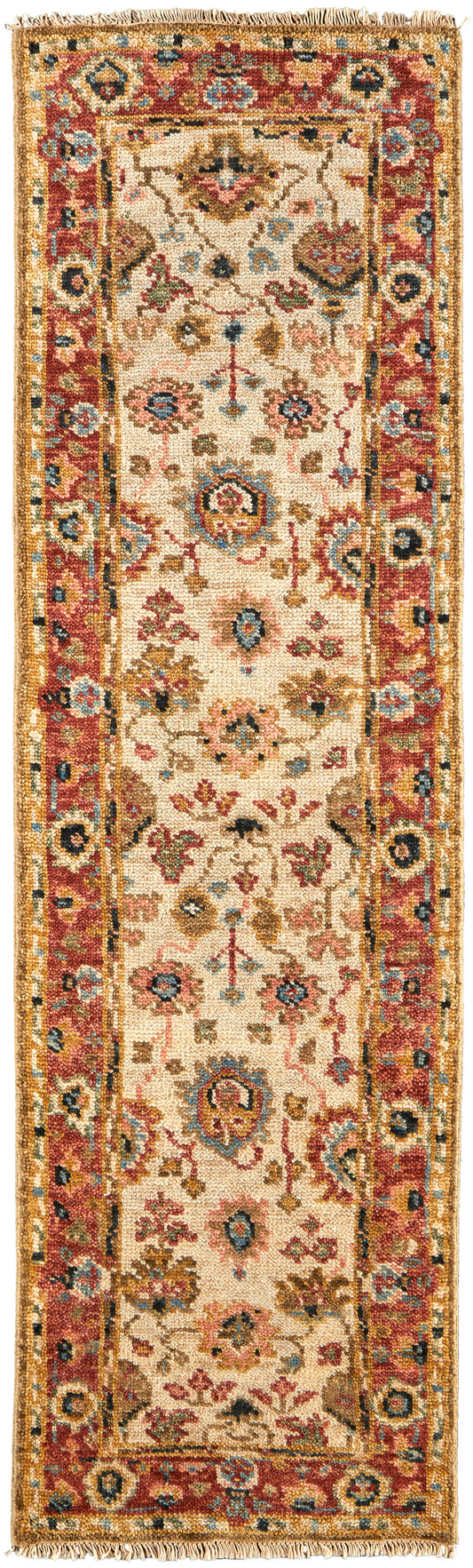 Carrington Traditional/Vintage/Classic Ivory/Red/Blue Runner  Feizy Rugs Small Parcel,Feizy Rugs,Carrington,Ivory/Red/Blue,2'6" x 8',Runner,Wool,Traditional/Vintage/Classic,India
