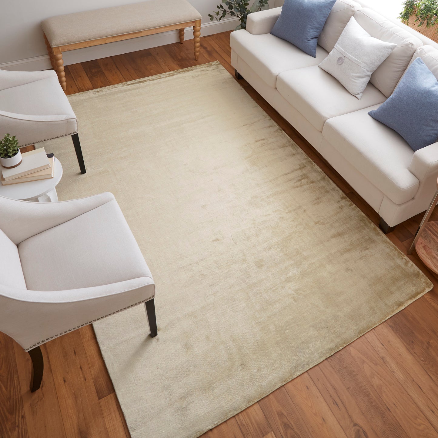 Marlowe Modern/Casual/Industrial Chevron/Abstract/Gradient & Ombre Tan/Blue - Feizy Rug