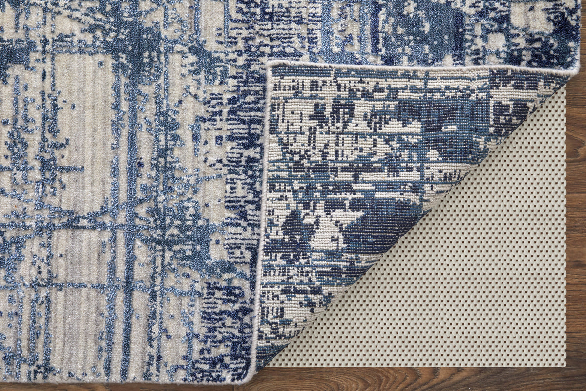 Eastfield Modern/Casual Abstract/Distressed Blue/Ivory 69AE - Feizy Rug
