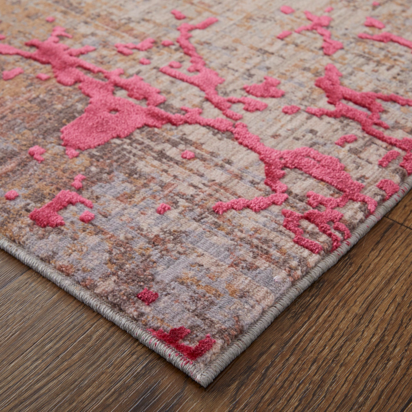Pryor Modern/Casual/Bohemian & Eclectic Pink/Gray/Taupe Accent Rug  Feizy Rugs Small Parcel,Feizy Rugs,Pryor,Pink/Gray/Taupe,2' x 3',Accent Rug,Polyester/Viscose,Modern/Casual/Bohemian & Eclectic,Turkey