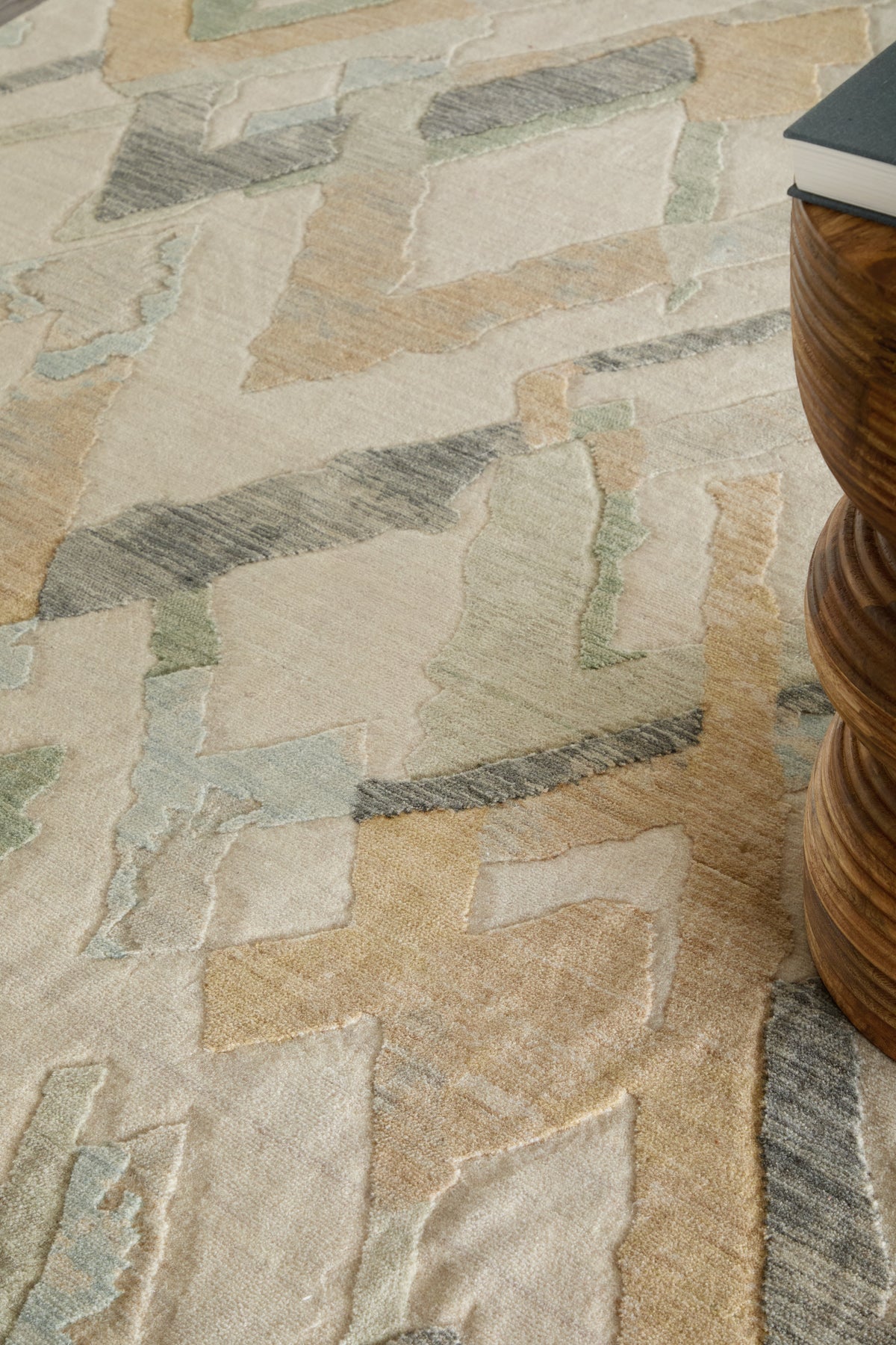 Jaxson Modern/Industrial Abstract/Chevron Ivory/Tan/Gray - Feizy Rug