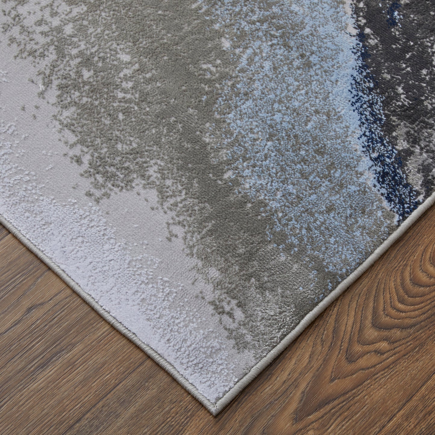 Gaspar Modern/Industrial/Country Abstract/Watercolor Blue/Gray/White - Feizy Rug
