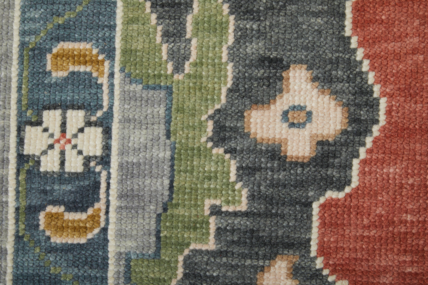Karina Transitional/Bohemian & Eclectic/Craftsman Floral & Botanical/Bordered Red/Gray/Ivory - Feizy Rug