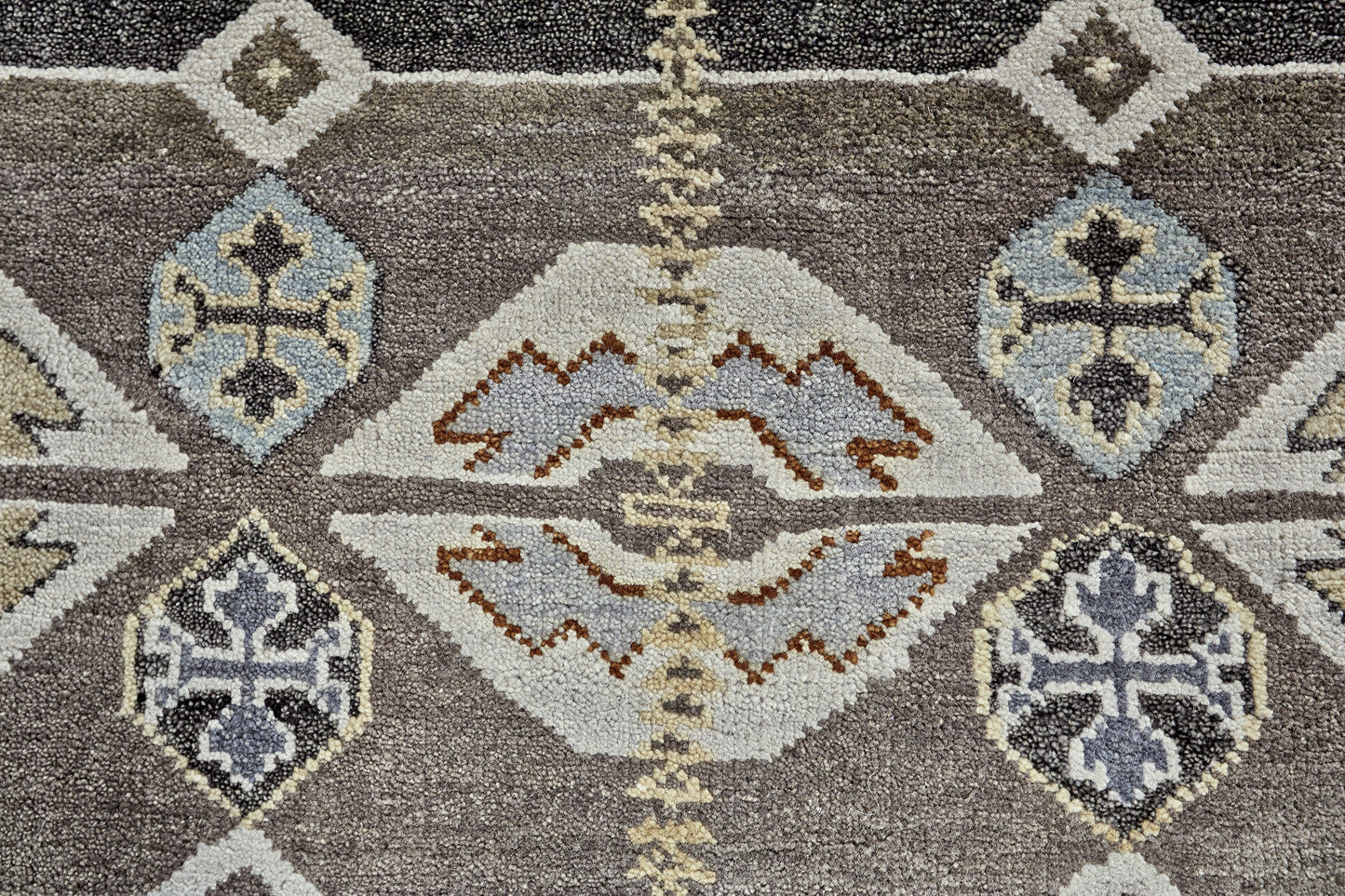 Ashi Transitional/Global/Southwestern Southwestern/Diamond Blue/Brown/Gray - Feizy Rug