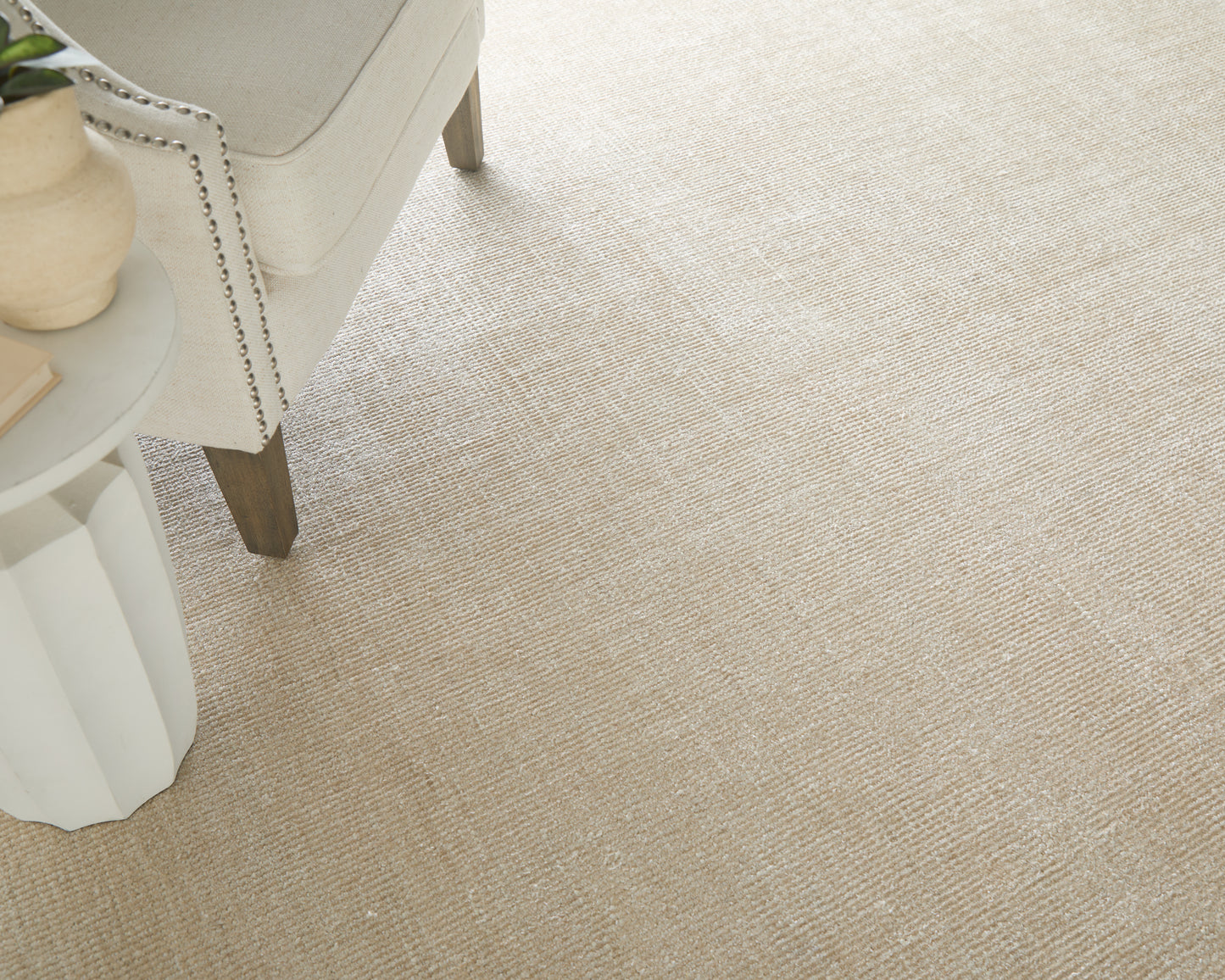 Fleetwood Modern/Casual Solid Ivory/Tan - Feizy Rug