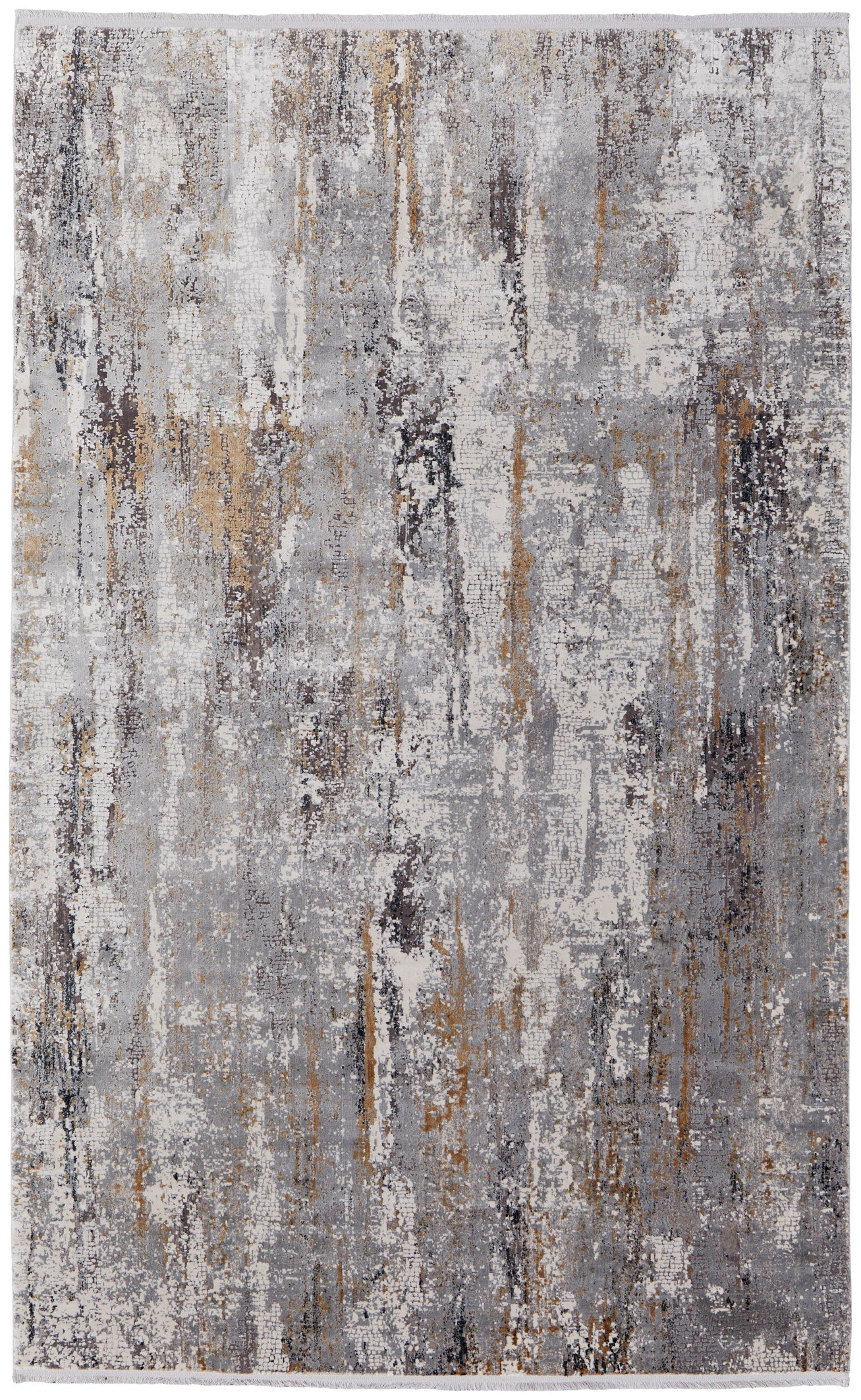 Cadiz Modern/Casual/Industrial Ivory/Gray/Gold Accent Rug
