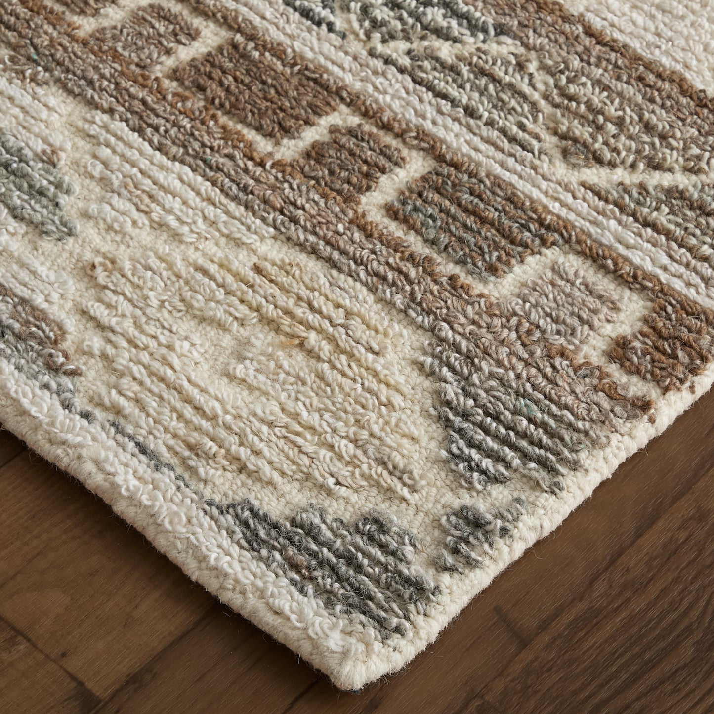 Asher Transitional/Bohemian & Eclectic/Casual Distressed/Moroccan Ivory/Tan/Gray - Feizy Rug