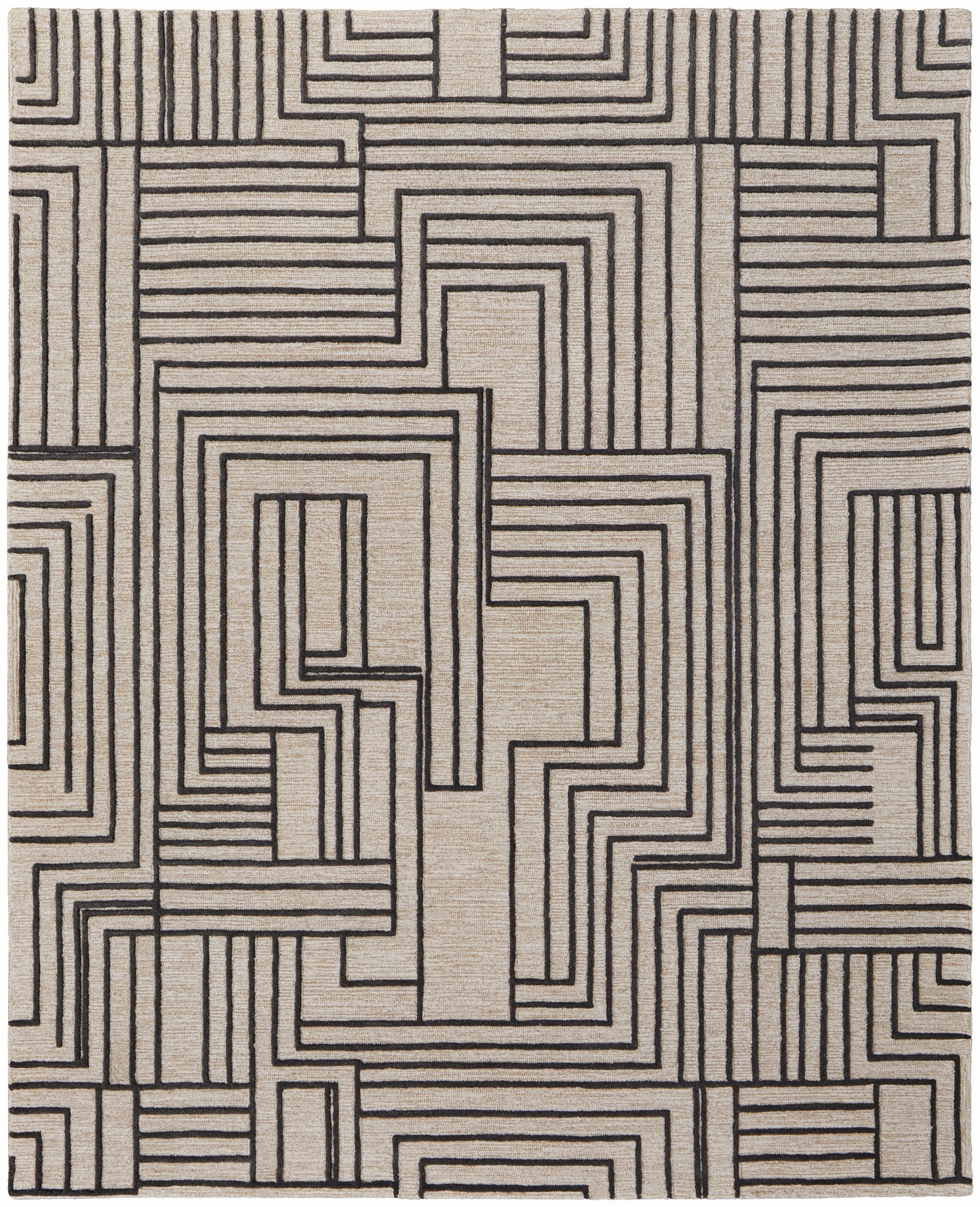 Gansett Modern/Casual Geometric/Stripes Tan/Brown - Feizy Rug