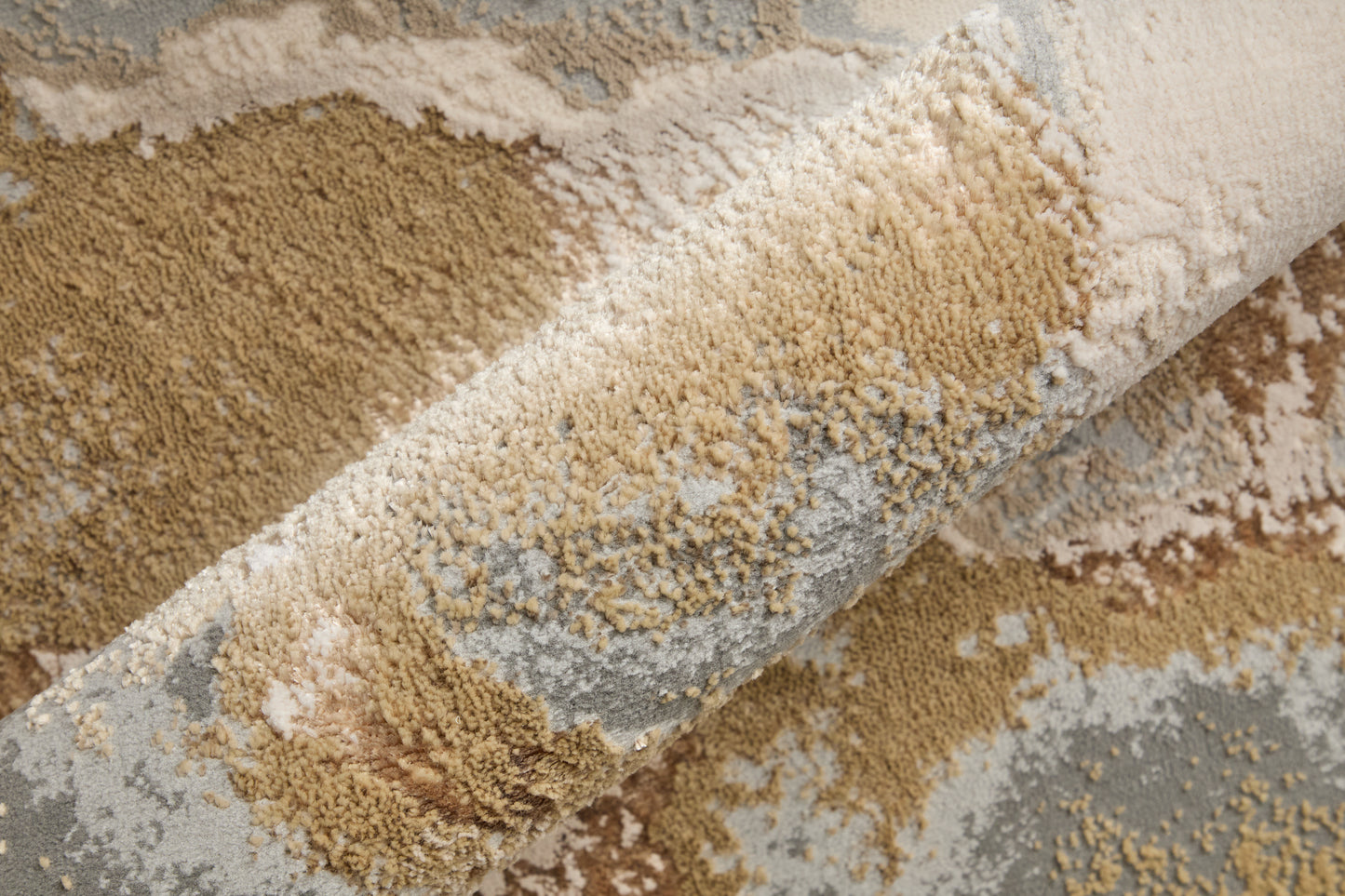 Aura Modern/Casual Gray/Ivory/Gold Area Rug