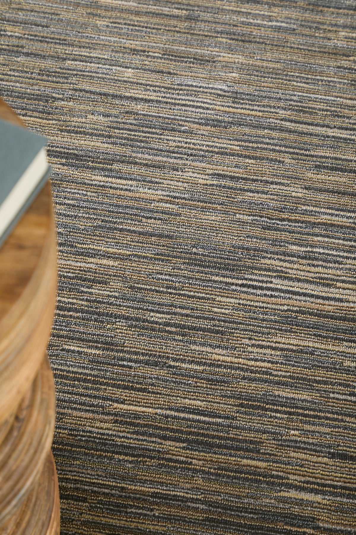 Priestley Modern Solid/Stripes Taupe - Feizy Rug