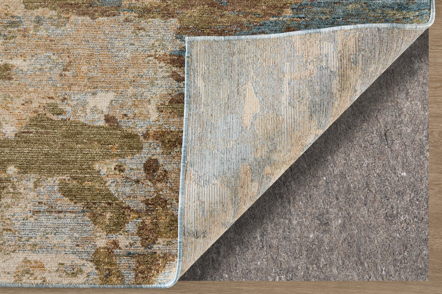 Pearson Modern/Industrial Abstract/Watercolor/Distressed Blue/Ivory/Brown - Feizy Rug