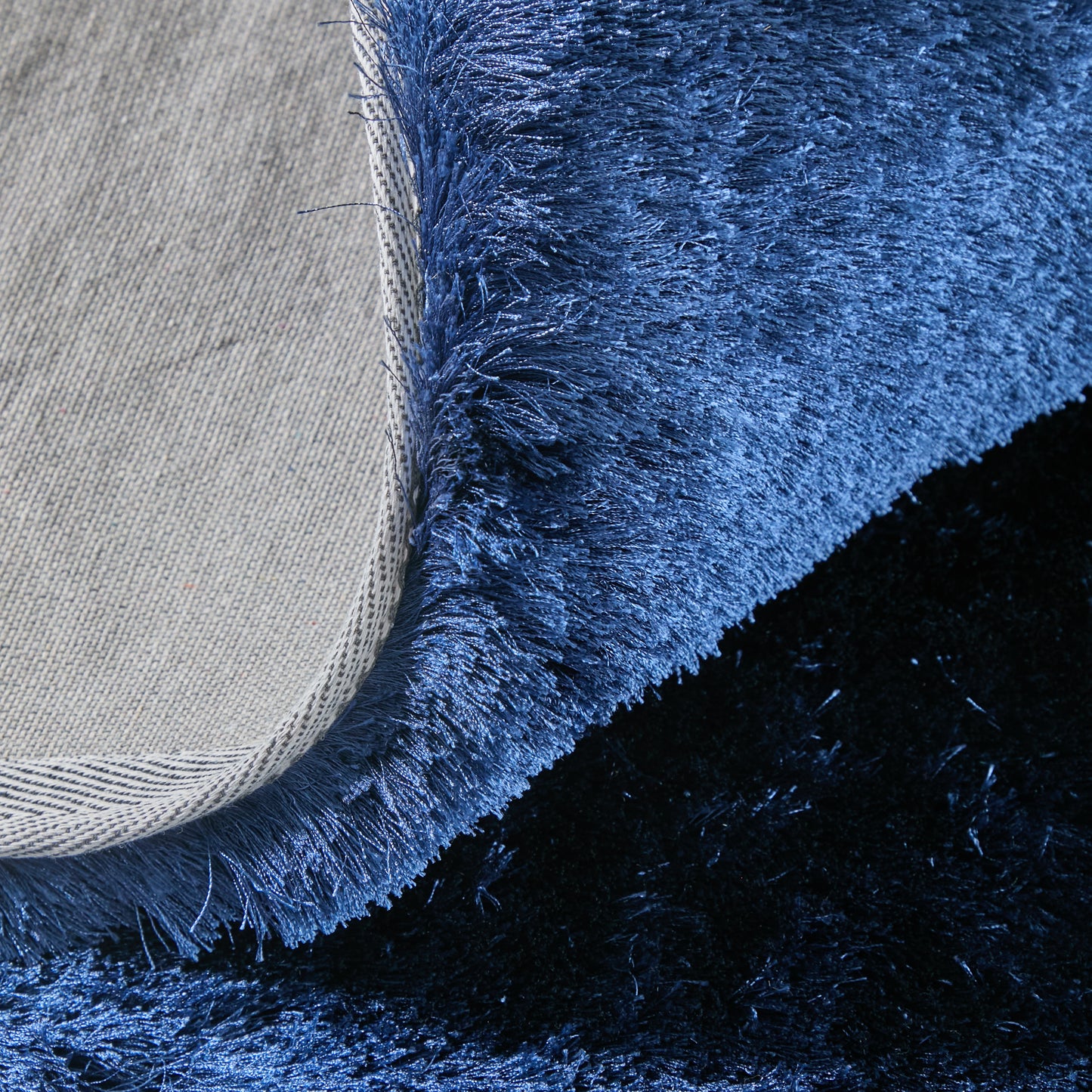 Indochine Modern/Luxury & Glam/Casual Solid Blue/Black - Feizy Rug