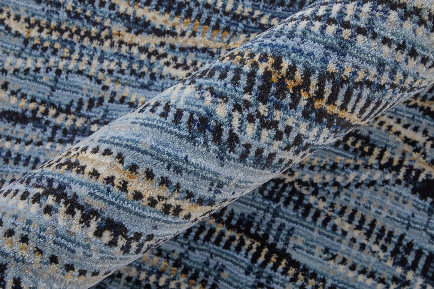 Sonora Modern/Casual/Industrial Blue/Ivory/Tan Area Rug