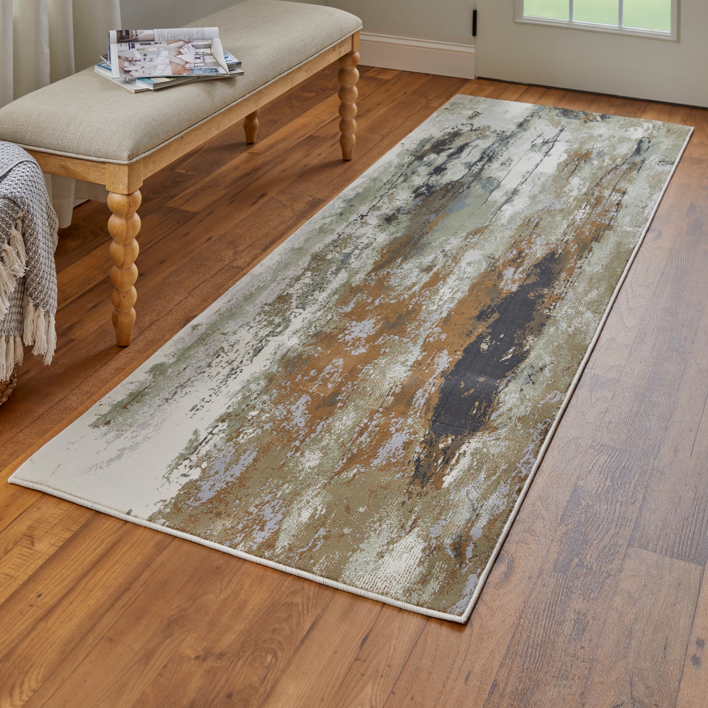 Clio Modern/Industrial/Casual Orange/Purple/Green Runner  Feizy Rugs Small Parcel,Feizy Rugs,Clio,Orange/Purple/Green,2'9" x 7'10",Runner,Polypropylene,Modern/Industrial/Casual,Turkey