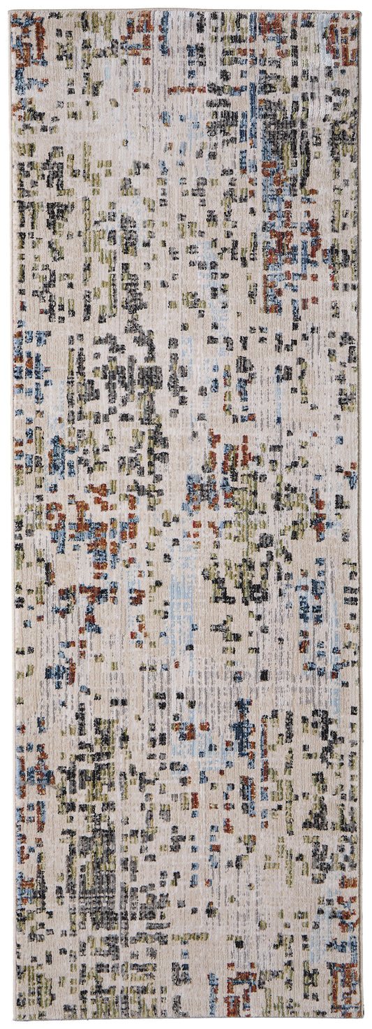 Sonora Modern/Casual/Mid-Century Modern Ivory/Green/Blue Runner  Feizy Rugs Small Parcel,Feizy Rugs,Sonora,Ivory/Green/Blue,2'6" x 7'3",Runner,Polypropylene/Polyester/Viscose,Modern/Casual/Mid-Century Modern,Turkey