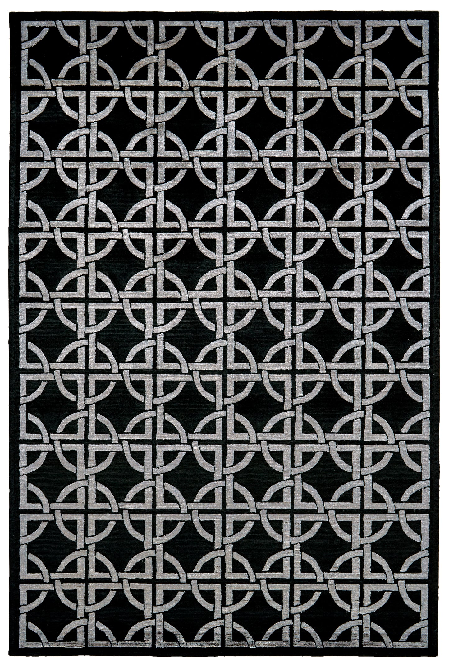 Dim Sum Modern/Global Abstract/Geometric Black/Silver - Feizy Rug
