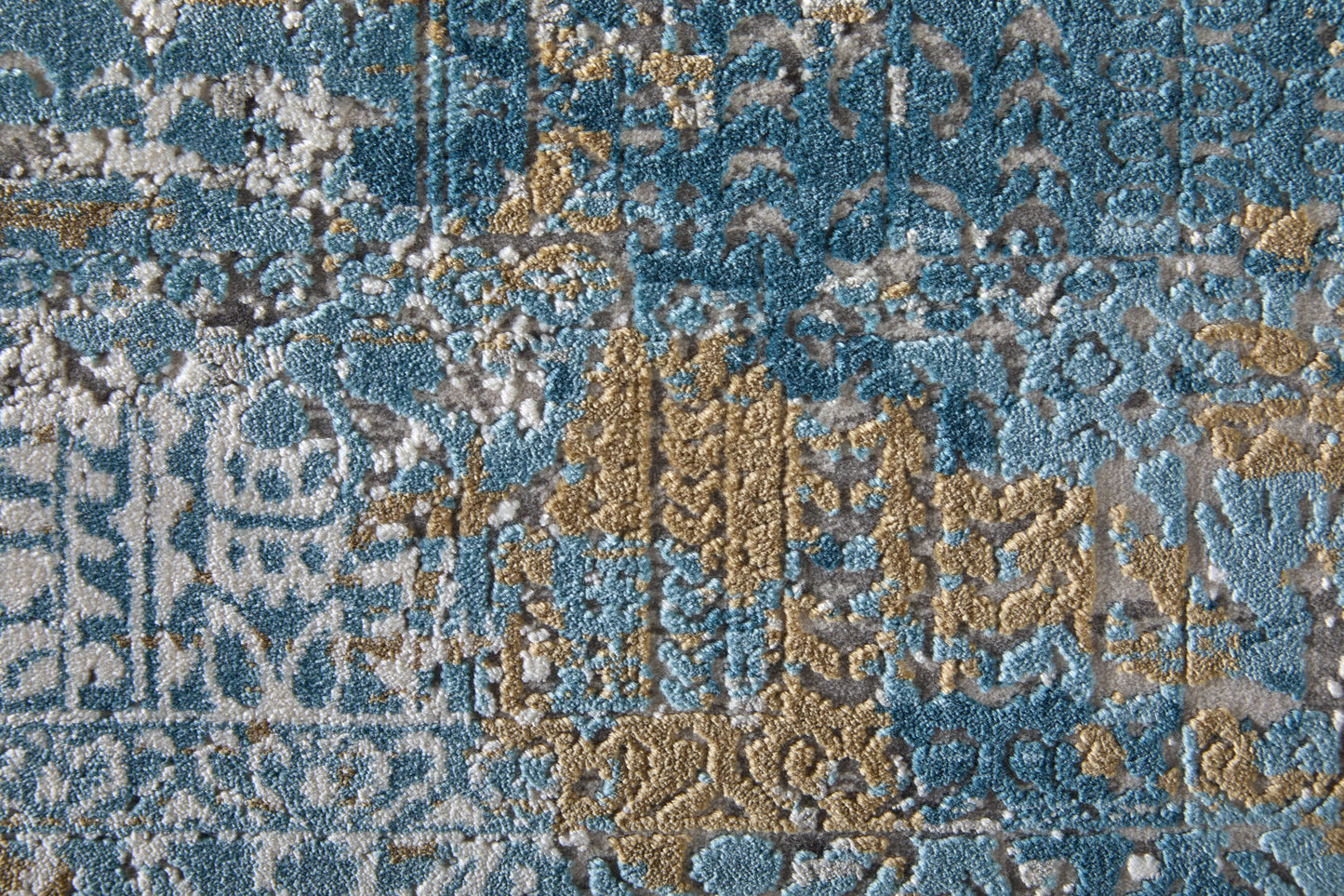 Cadiz Modern/Industrial/Luxury & Glam Blue/Gray/Gold Accent Rug